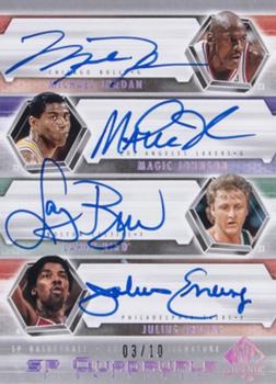 2004-05 SP Authentic - Signatures Quad #SP4-JJBE Michael Jordan / Magic Johnson / Larry Bird / Julius Erving Front