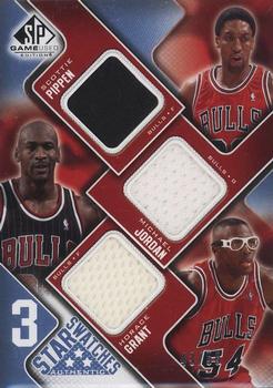 2009-10 SP Game Used - 3 Star Swatches 50 #3S-JGP Horace Grant / Michael Jordan / Scottie Pippen Front