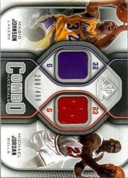 2009-10 SP Game Used - Combo Materials #CM-JJ Magic Johnson / Michael Jordan Front