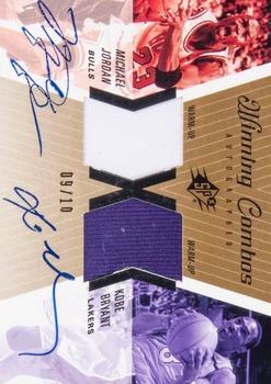 2003-04 SPx - Winning Materials Combos Autographs #MJ/KB Michael Jordan / Kobe Bryant Front