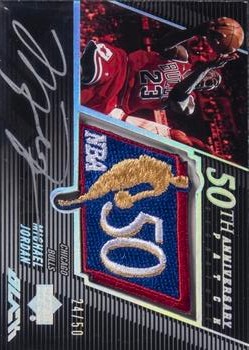 2007-08 UD Black - 50th Anniversary Autographs #50AU-JO Michael Jordan Front