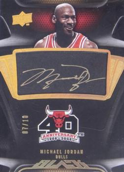 2008-09 UD Black - Commemorative Logo Autographs Gold #C-MI Michael Jordan Front