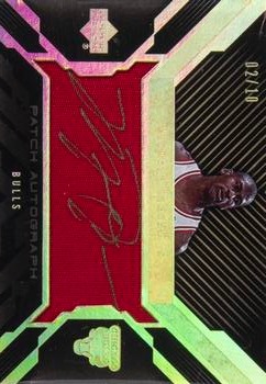 2007-08 UD Black - Patch Material Autographs Gold #PMA-MJ Michael Jordan Front