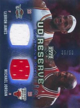 2006-07 UD Reserve - Materials Dual #RMD-JJ LeBron James / Michael Jordan Front