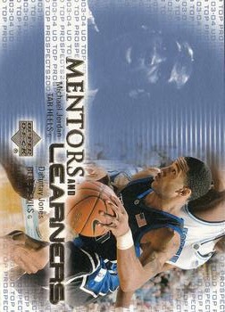 2003 UD Top Prospects - Mentors and Learners #ML4 Michael Jordan / Dahntay Jones Front