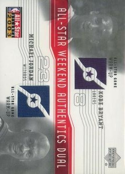 2003-04 Upper Deck - All-Star Weekend Authentics Dual #AS-KB/MJ Kobe Bryant / Michael Jordan - MEM: Warm-up Front