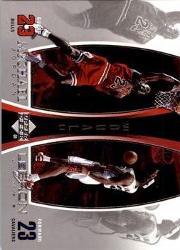 2005-06 Upper Deck - Michael Jordan/LeBron James #LJMJ2 Michael Jordan / LeBron James Front