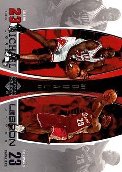 2005-06 Upper Deck - Michael Jordan/LeBron James #LJMJ3 Michael Jordan / LeBron James Front