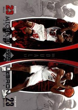 2005-06 Upper Deck - Michael Jordan/LeBron James #LJMJ4 Michael Jordan / LeBron James Front