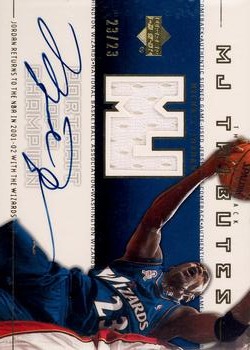 2001-02 Upper Deck - zMigrating Portrait of a Champion #PCJ4 Michael Jordan - MEM: Game-worn Jersey (Wizards Blue) Front