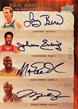 2007-08 Upper Deck Chronology - Era Associates #ERA-EJBJ Larry Bird / Julius Erving / Magic Johnson / Michael Jordan Front
