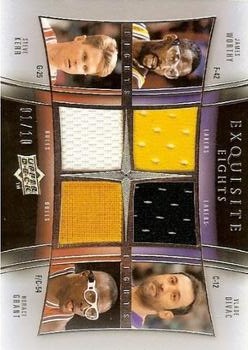 2009-10 Upper Deck Exquisite Collection - Eights #91FINL Scottie Pippen / Michael Cooper / Magic Johnson / Horace Grant / Vlade Divac / Steve Kerr / James Worthy / Michael Jordan Front