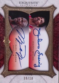 2007-08 Upper Deck Exquisite Collection - Enshrinements Dual #DEN-JE Michael Jordan / Julius Erving Front