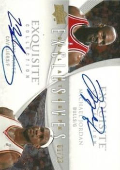 2007-08 Upper Deck Exquisite Collection - Exclusives Autographs Dual #EDA-MJ/LJ Michael Jordan / LeBron James Front