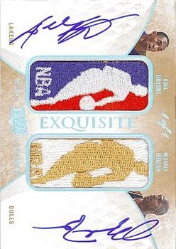2007-08 Upper Deck Exquisite Collection - Logoman Autographs Dual #DL-KM Kobe Bryant / Michael Jordan Front