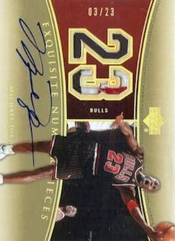 2004-05 Upper Deck Exquisite Collection - Number Pieces Autographs #NP-MJ Michael Jordan Front