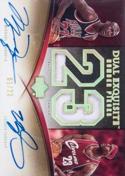 2005-06 Upper Deck Exquisite Collection - Numbers Dual #DN-JJ Michael Jordan / LeBron James Front
