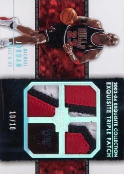 2003-04 Upper Deck Exquisite Collection - Patches Triple #E3P-MJ1 Michael Jordan Front
