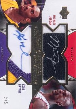 2006-07 Upper Deck Exquisite Collection - Scripted Swatches Dual #DSS-JB Michael Jordan / Kobe Bryant Front