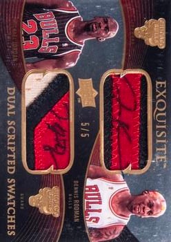 2007-08 Upper Deck Exquisite Collection - Scripted Swatches Dual #DS-JR Michael Jordan / Dennis Rodman Front