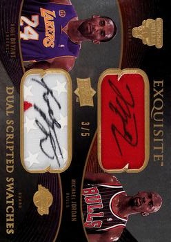 2007-08 Upper Deck Exquisite Collection - Scripted Swatches Dual #DS-MK Michael Jordan / Kobe Bryant Front