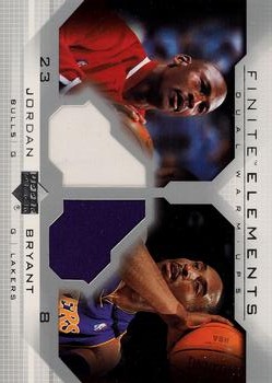 2003-04 Upper Deck Finite - Elements Dual Warmups #FE1 Michael Jordan / Kobe Bryant - MEM: Warm-ups Front