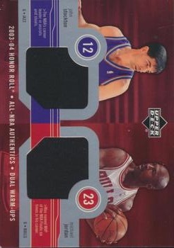 2003-04 Upper Deck Honor Roll - All-NBA Authentics Dual Warm Ups #JS/MJ John Stockton / Michael Jordan Front