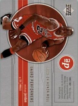 2003-04 Upper Deck Honor Roll - Award Performers #AP11 Michael Jordan Front