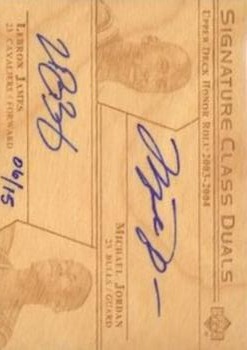 2003-04 Upper Deck Honor Roll - Signature Class Duals #SC-MJ/LJ Michael Jordan / LeBron James Front