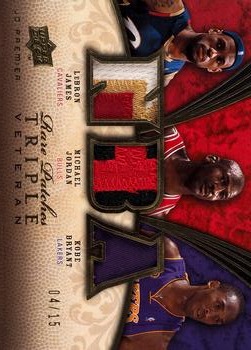 2008-09 Upper Deck Premier - Rare Patch Triple #RPT-JBJ LeBron James / Michael Jordan / Kobe Bryant Front