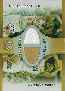 2006-07 Upper Deck Reflections - Dual Fabric Reflections Gold #DR-JJ Michael Jordan / LeBron James Front