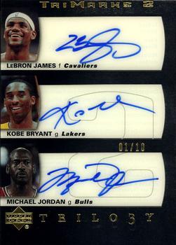 2004-05 Upper Deck Trilogy - TriMarks II #TM-JBJ LeBron James / Kobe Bryant / Michael Jordan Front