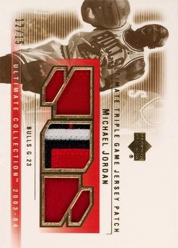 2003-04 Upper Deck Ultimate Collection - Patches Triple #MJ-3P Michael Jordan Front