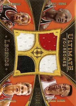 2008-09 Upper Deck Ultimate Collection - Ultimate Foursome Legends Jerseys #UFL-BULL Scottie Pippen / Dennis Rodman / Michael Jordan / Steve Kerr Front