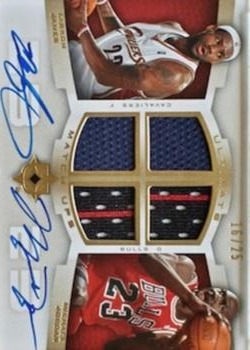 2007-08 Upper Deck Ultimate Collection - Ultimate Matchups Autographs #UM-JJ Michael Jordan / LeBron James Front