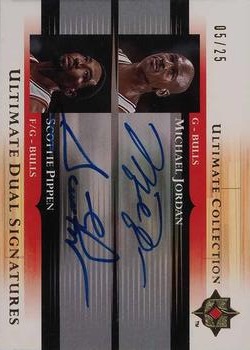 2005-06 Upper Deck Ultimate Collection - Ultimate Signatures Dual #DS-JP Michael Jordan / Scottie Pippen Front